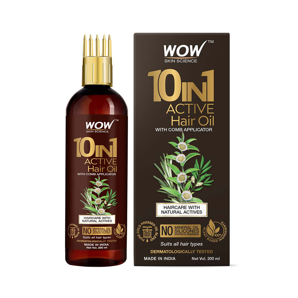 WOW Skin Science 10 in 1 Active Hair Oil with Comb 200ml