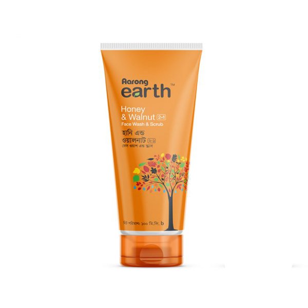 Aarong Earth Honey & Walnut 2-in-1 Face Wash & Scrub 100ml