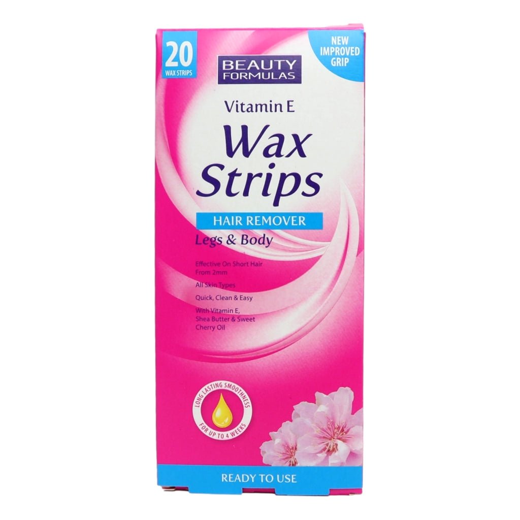 Beauty Formulas Vitamin E Wax Strips for Legs & Body 20 Strips